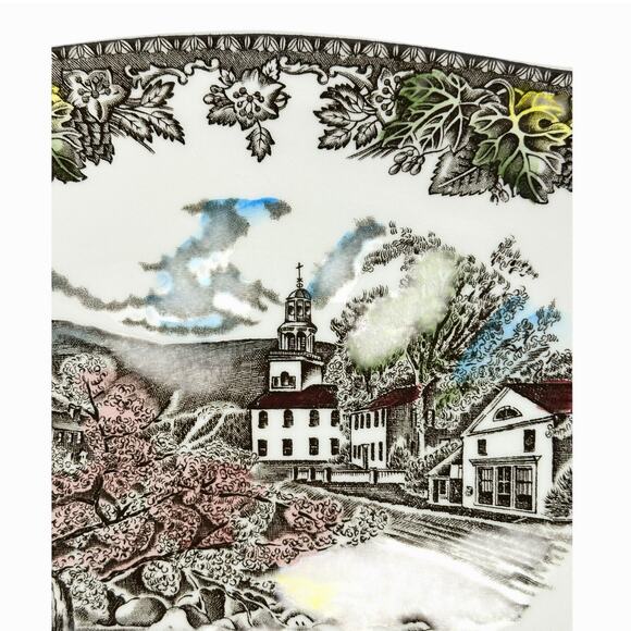 Johnson Bros Friendly Village England Vintage Village Green 12.5" Sandwich Tray! - Picture 4 of 8